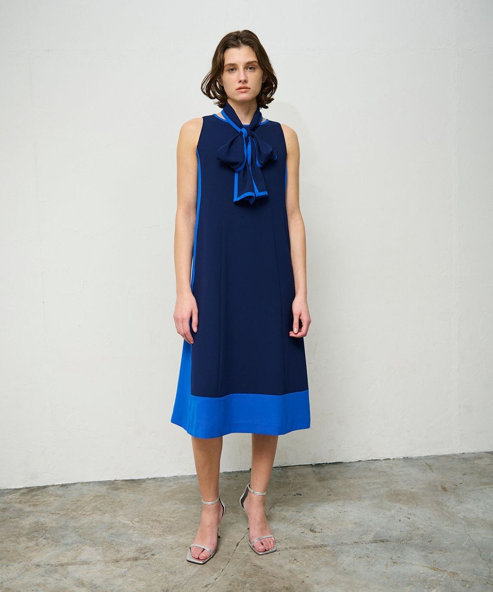 GRACE CONTINENTAL バイカラーフレームドレス