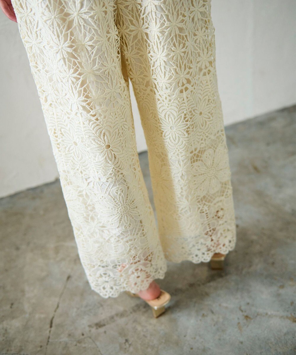 GRACE CONTINENTAL レースストレートパンツ 