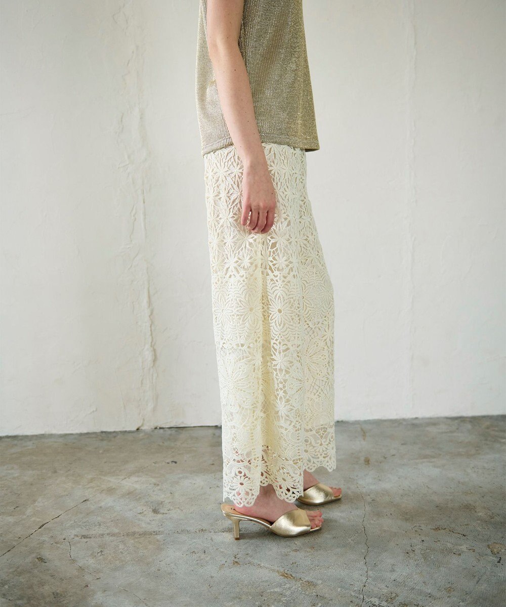 GRACE CONTINENTAL レースストレートパンツ 