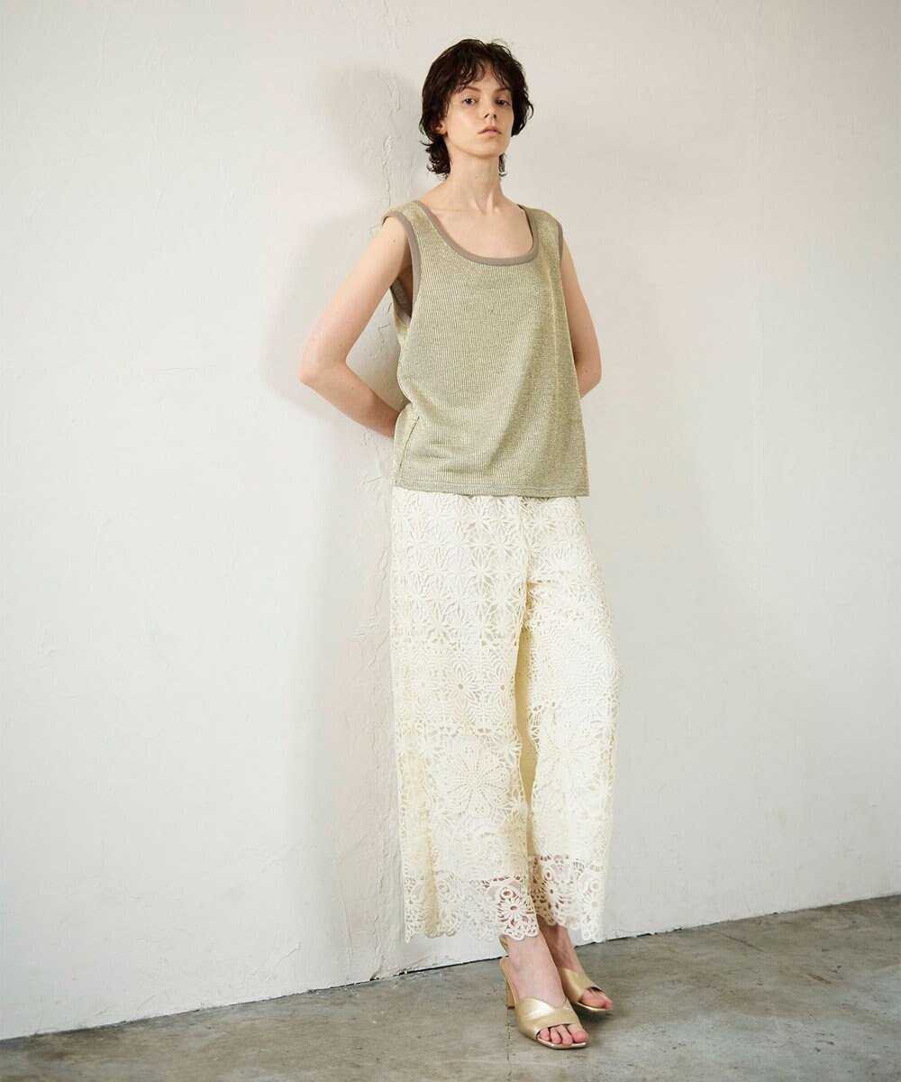 GRACE CONTINENTAL レースストレートパンツ 