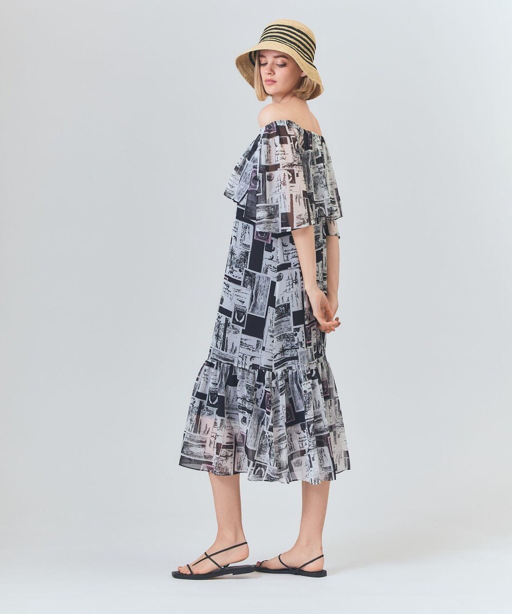 GRACE CONTINENTAL シフォンプリントドレス 