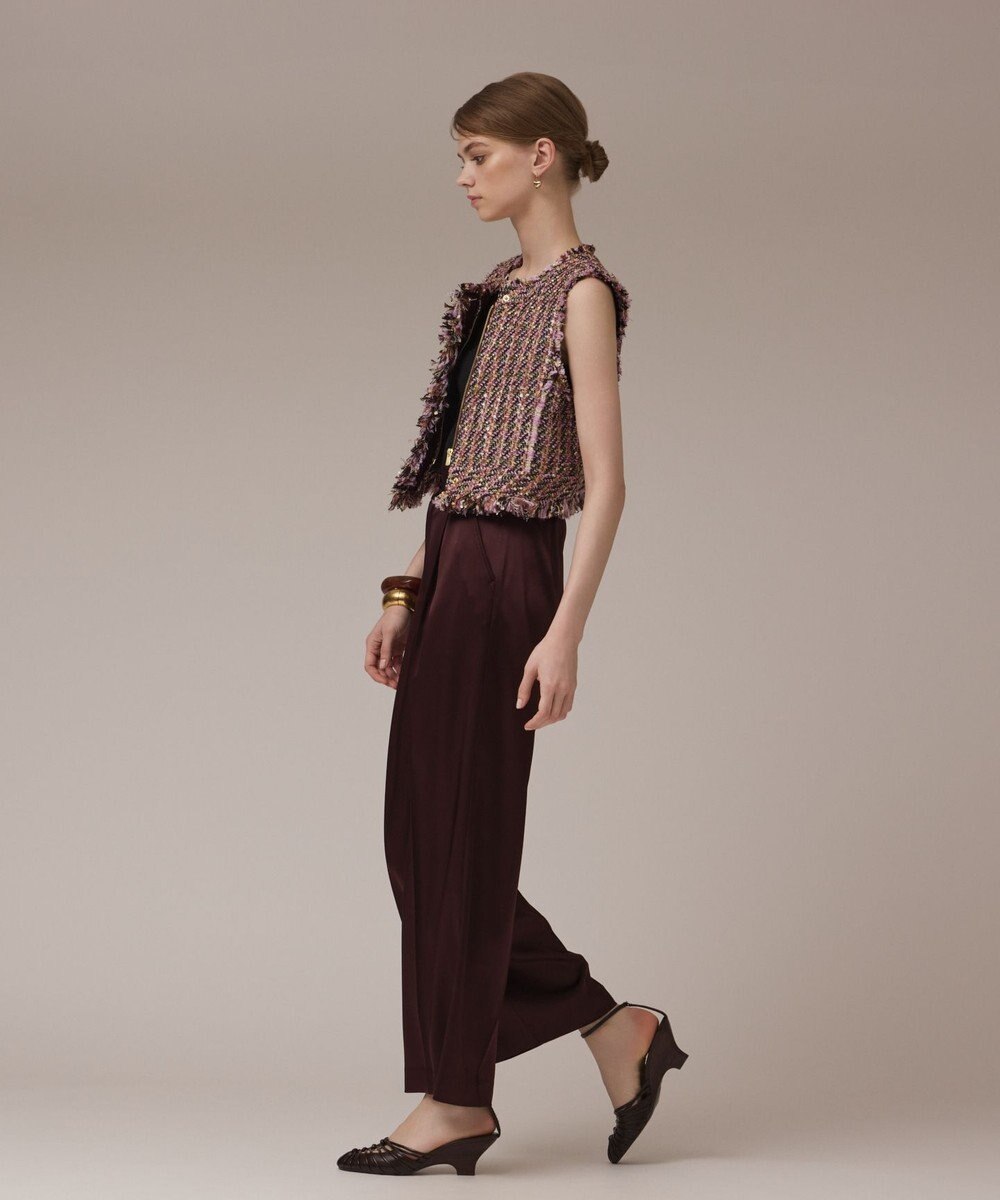 GRACE CONTINENTAL トリアセサテンワイドパンツ 