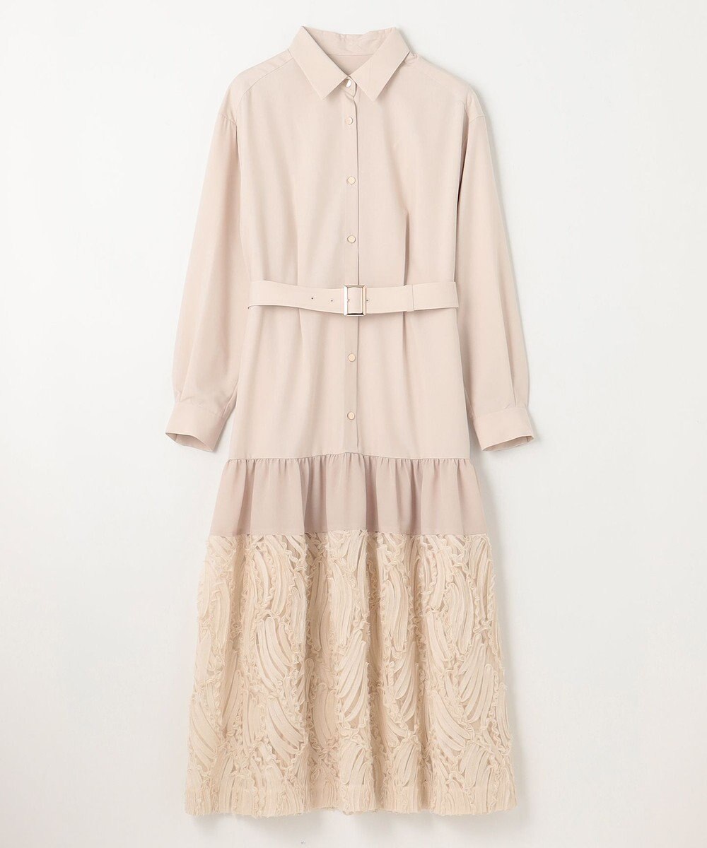 GRACE CONTINENTAL 刺繍ヘムシャツワンピース 