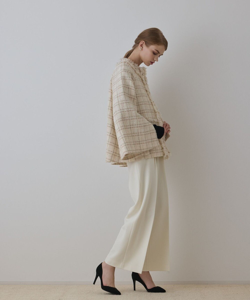 GRACE CONTINENTAL フレアスリーブツイードジャケット 