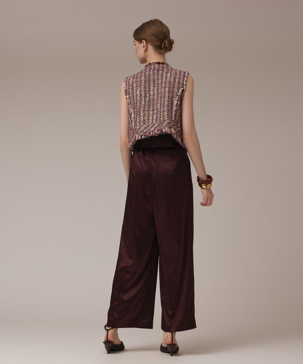 GRACE CONTINENTAL トリアセサテンワイドパンツ 