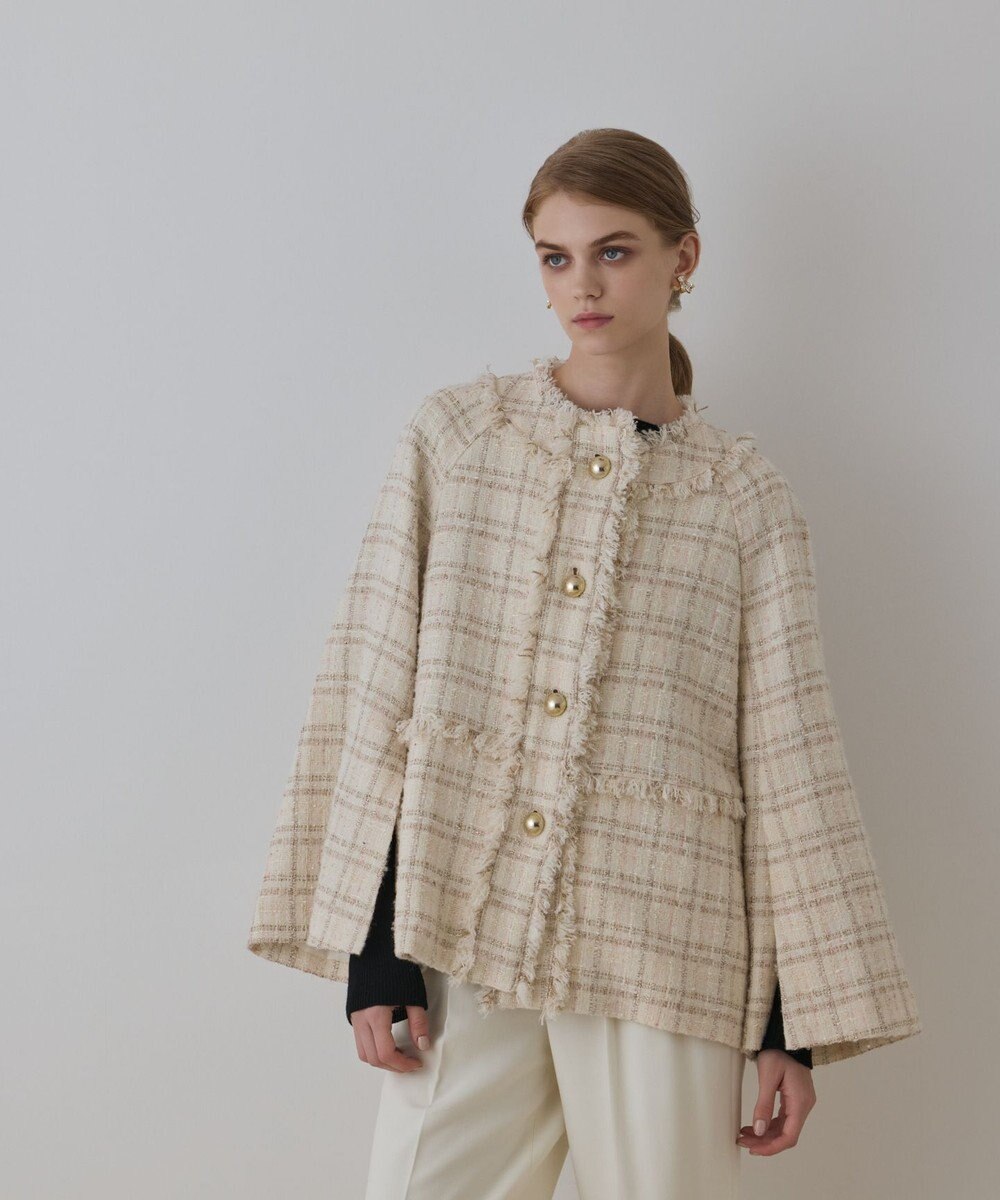 GRACE CONTINENTAL フレアスリーブツイードジャケット 