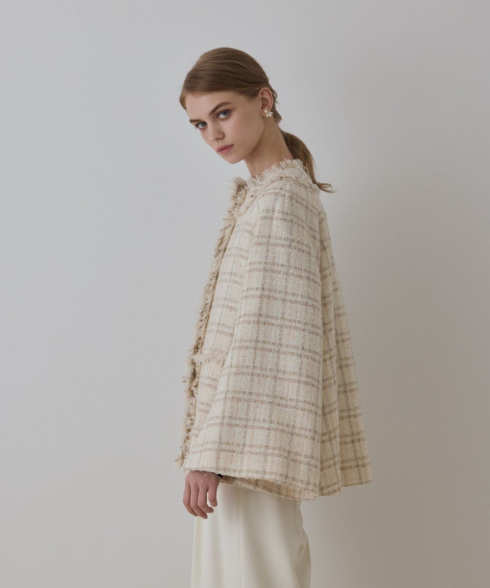 GRACE CONTINENTAL フレアスリーブツイードジャケット 