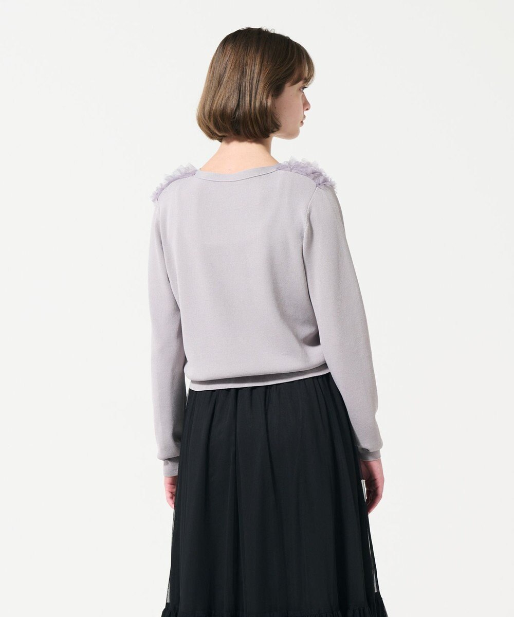 GRACE CONTINENTAL ギャザーフリルニットカーディガン