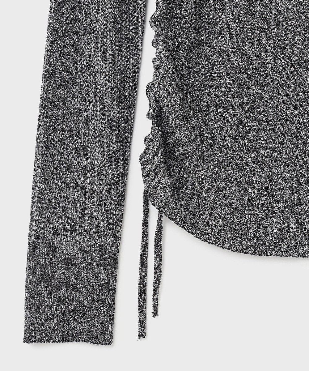 GRACE CONTINENTAL ラメリブクルーネックトップ