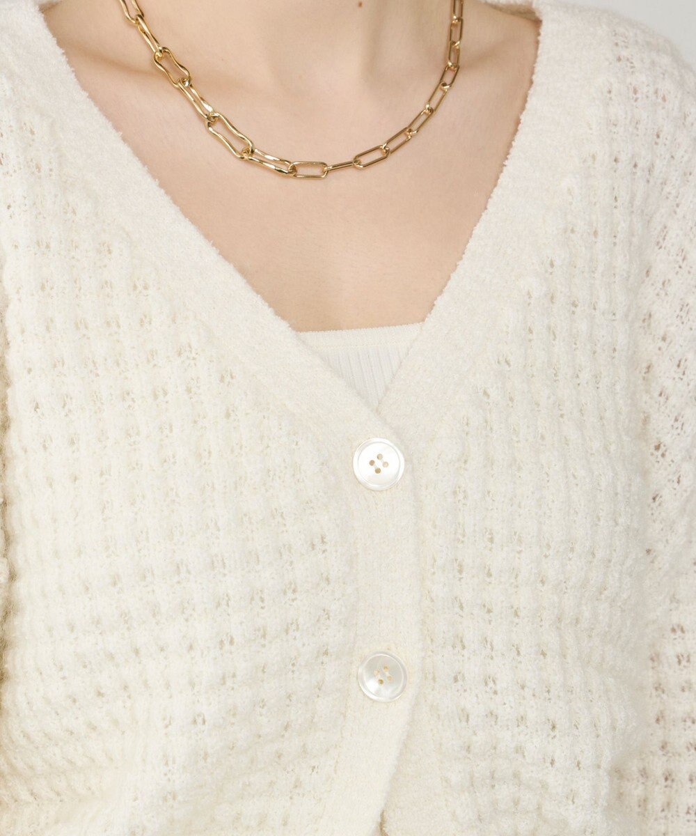 GRACE CONTINENTAL ワッフルショートニットカーディガン 