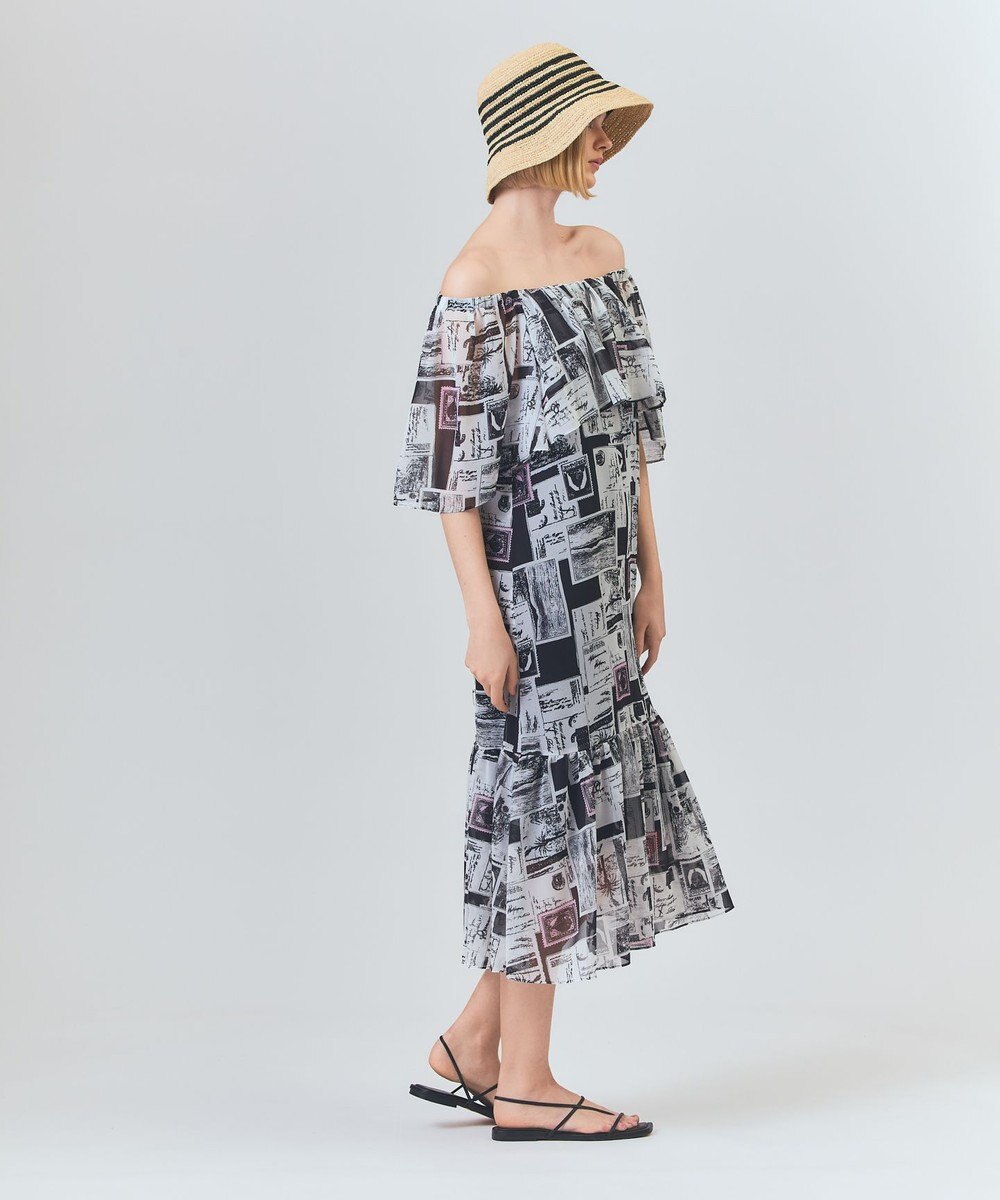 GRACE CONTINENTAL シフォンプリントドレス 
