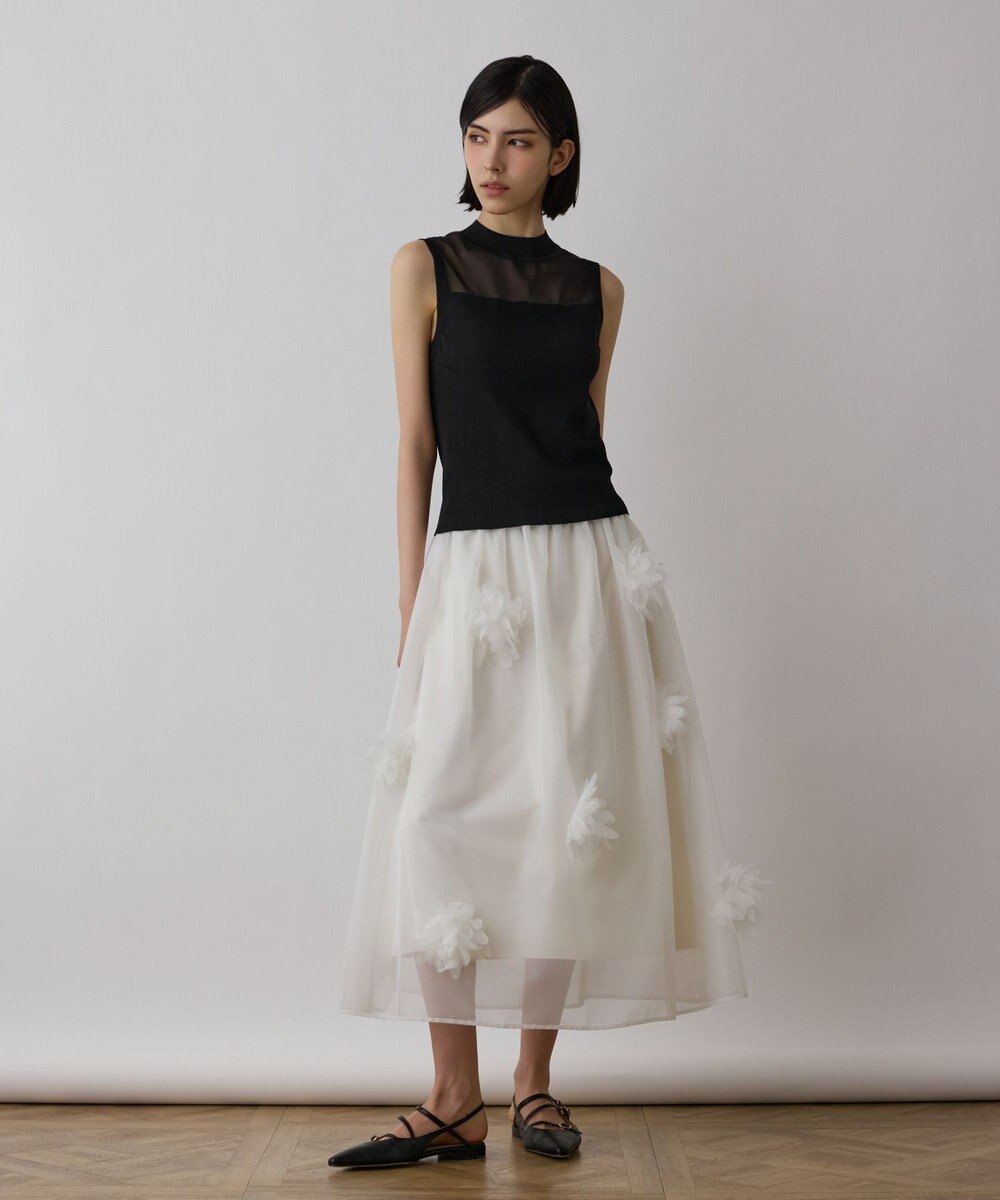 GRACE CONTINENTAL メッシュフラワースカート 