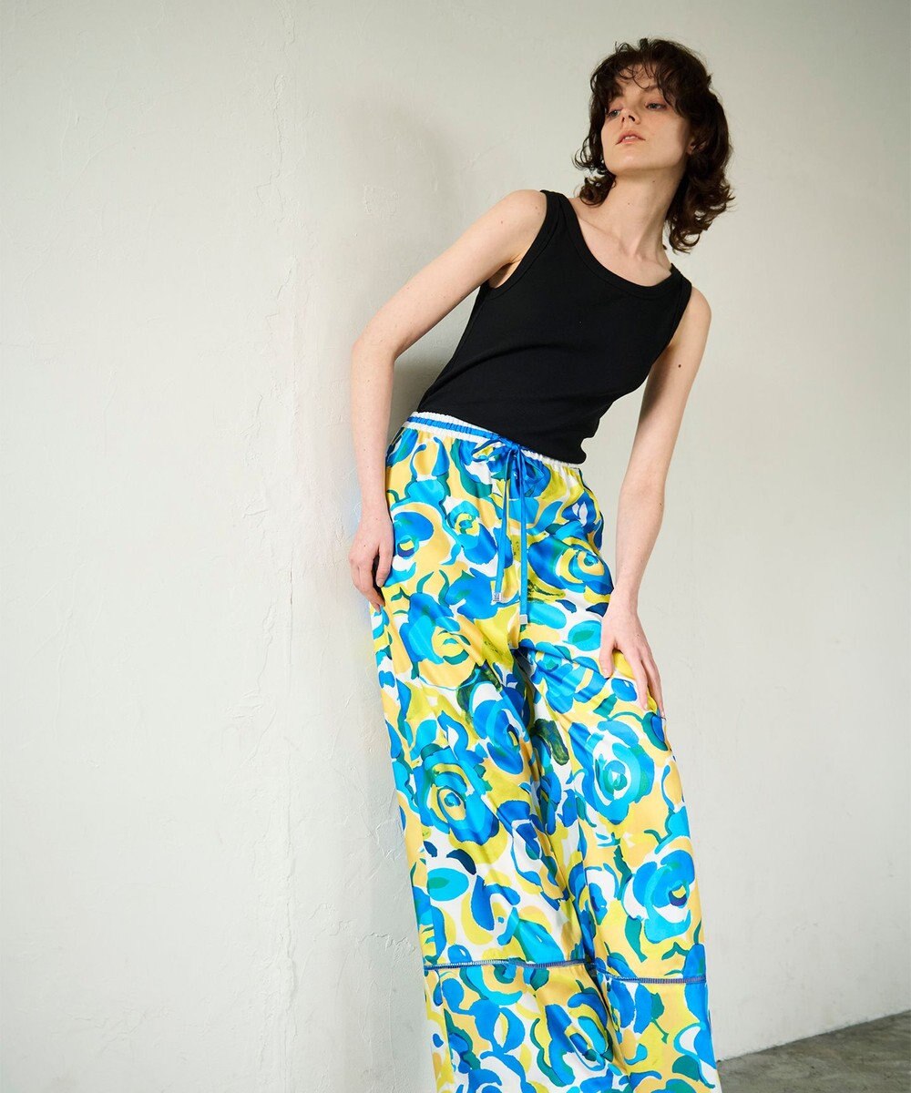 GRACE CONTINENTAL ペイントカラーワイドパンツ 