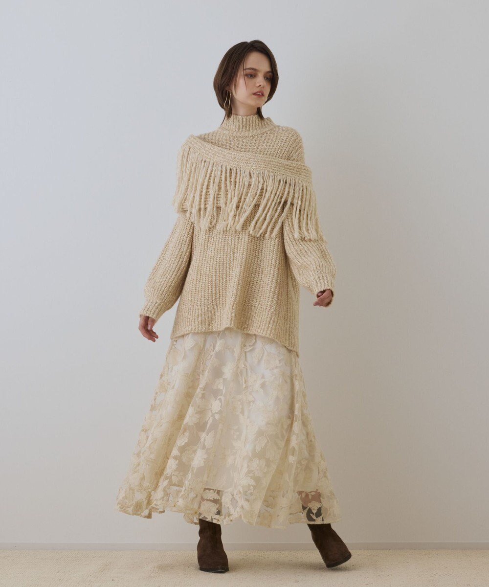 GRACE CONTINENTAL エンブロイダリーフレアスカート 