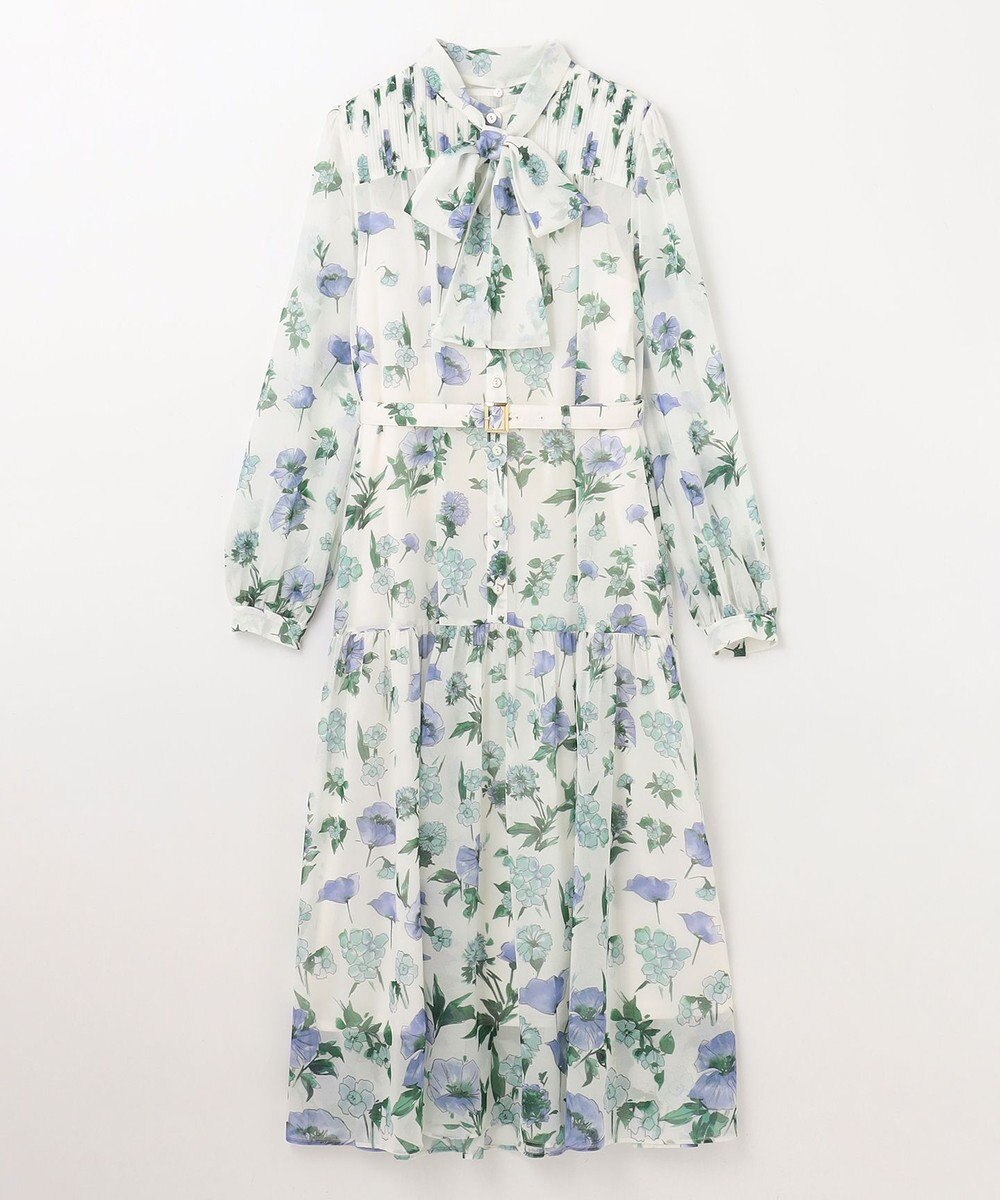 GRACE CONTINENTAL グラデフラワープリントワンピース 