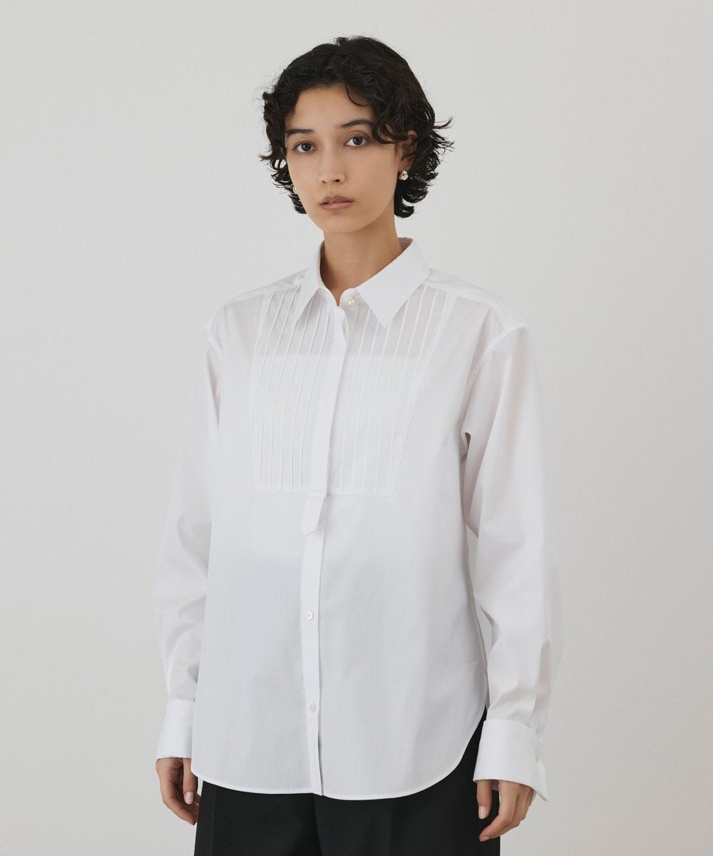 GRACE CONTINENTAL ピンタックドレスシャツ 