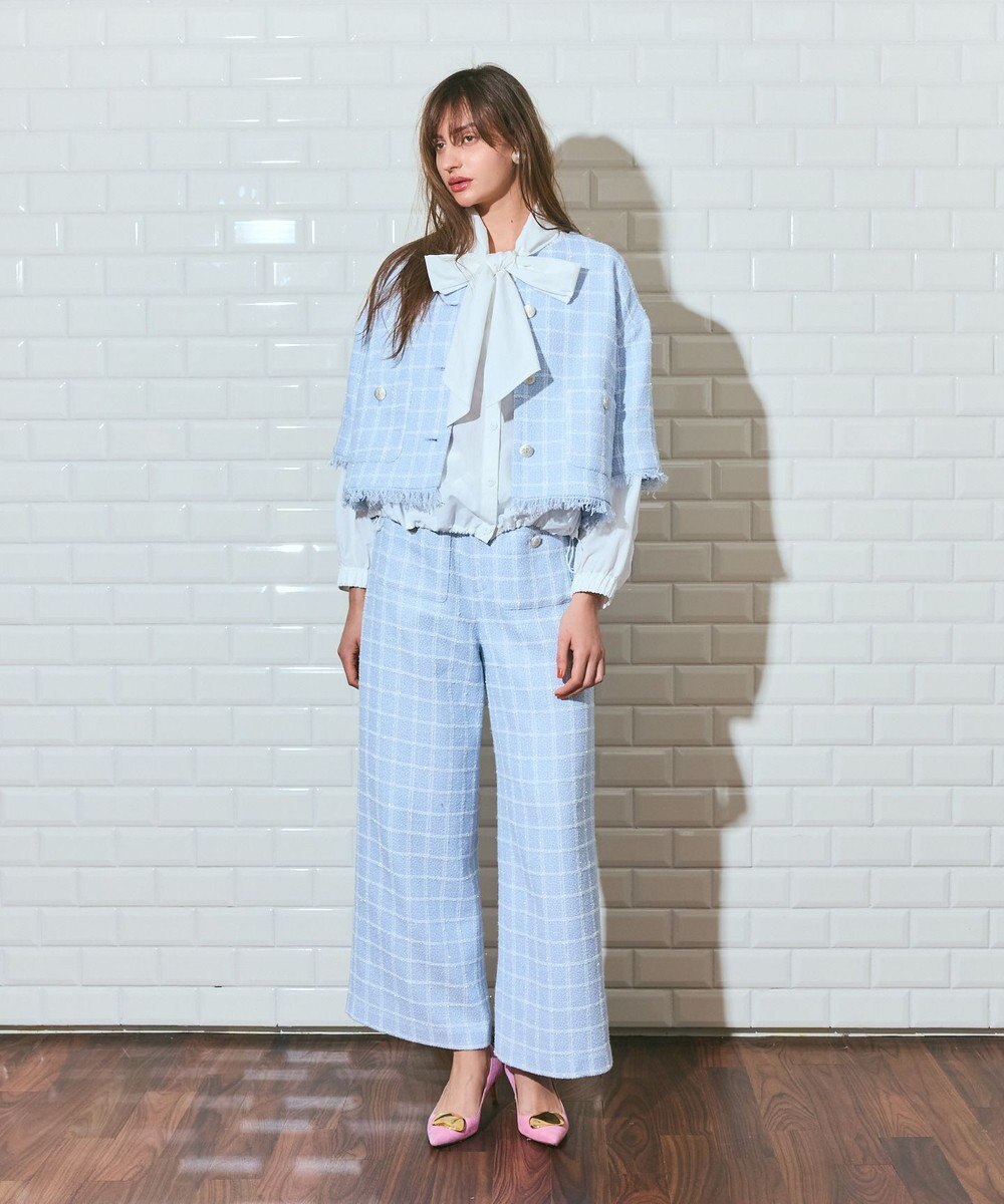 GRACE CONTINENTAL ハーフスリーブツイードジャケット 