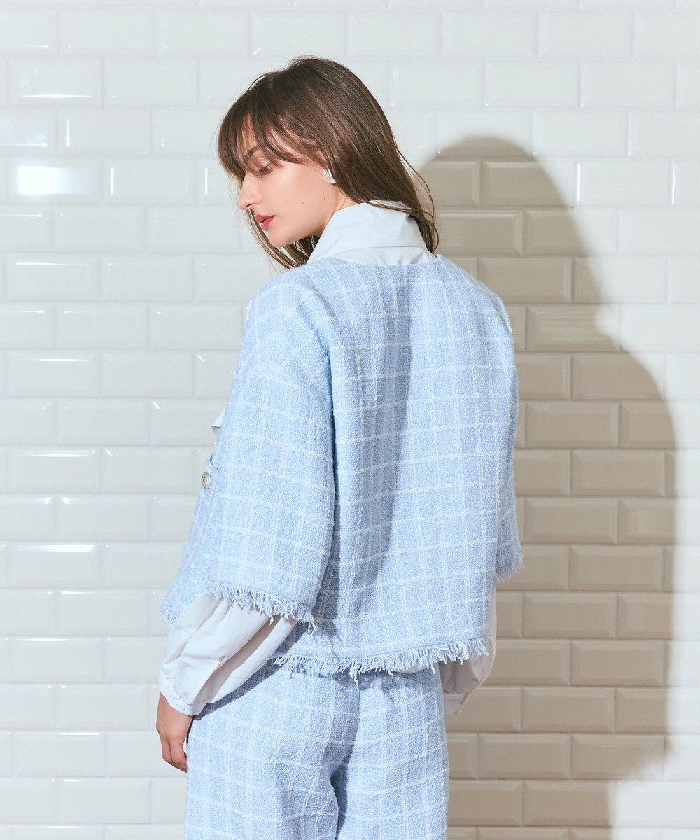 GRACE CONTINENTAL ハーフスリーブツイードジャケット 