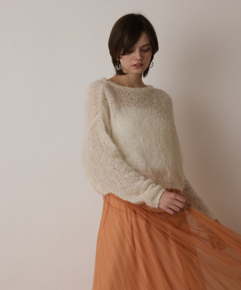 GRACE CONTINENTAL フィルムヤーンニットトップ