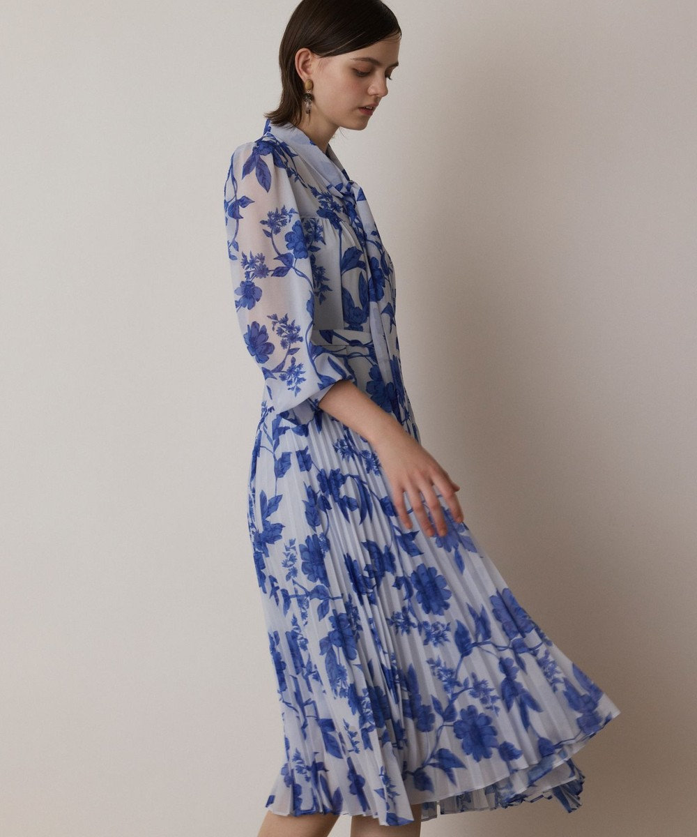 GRACE CONTINENTAL フラワープリントプリーツワンピース