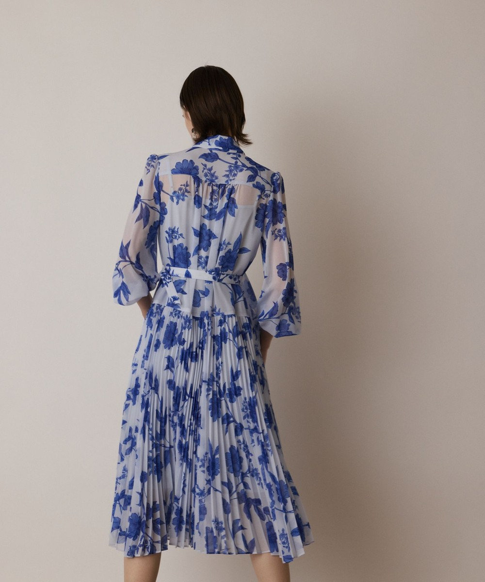 GRACE CONTINENTAL フラワープリントプリーツワンピース