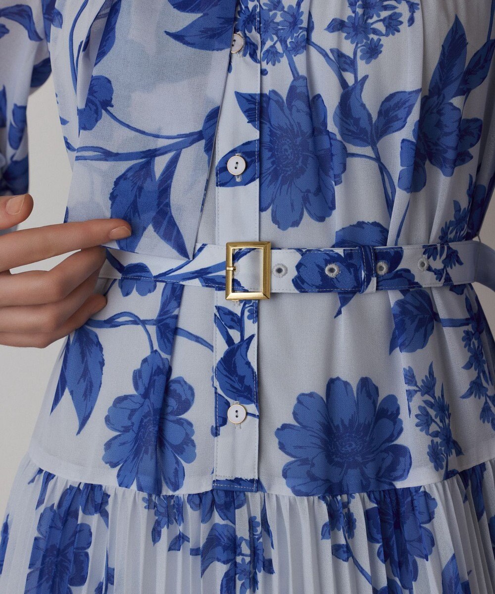 GRACE CONTINENTAL フラワープリントプリーツワンピース 