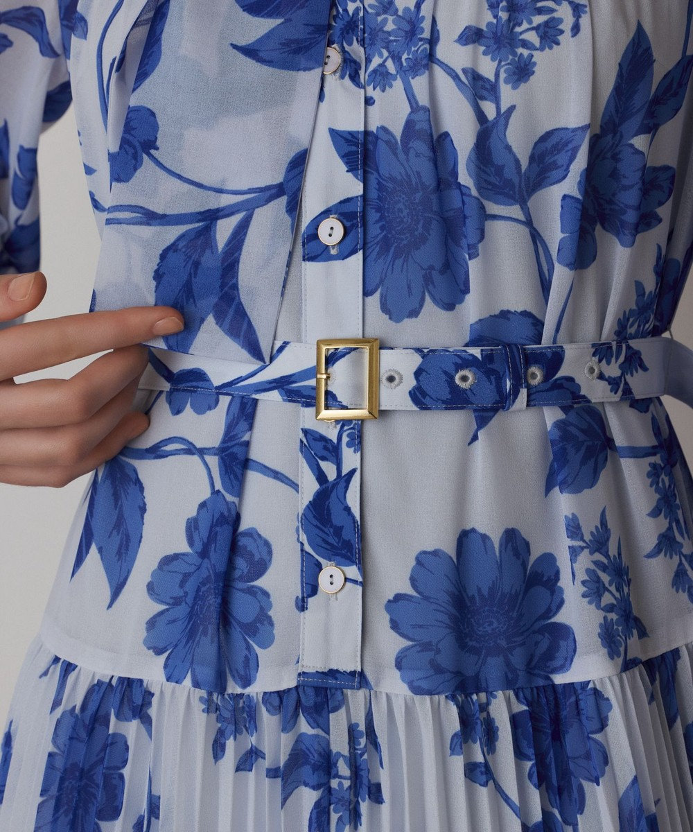 GRACE CONTINENTAL フラワープリントプリーツワンピース