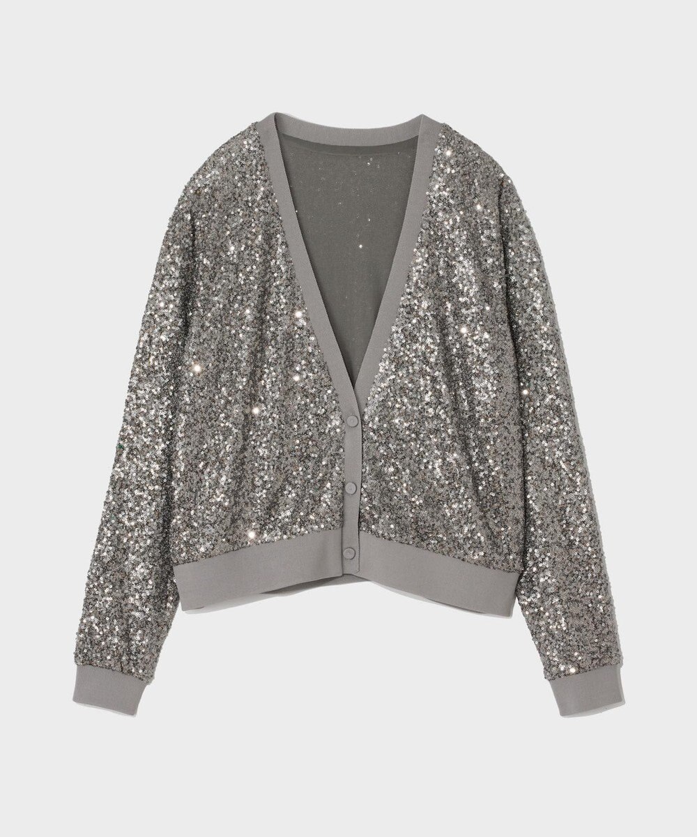 GRACE CONTINENTAL スパンコールニットカーディガン 