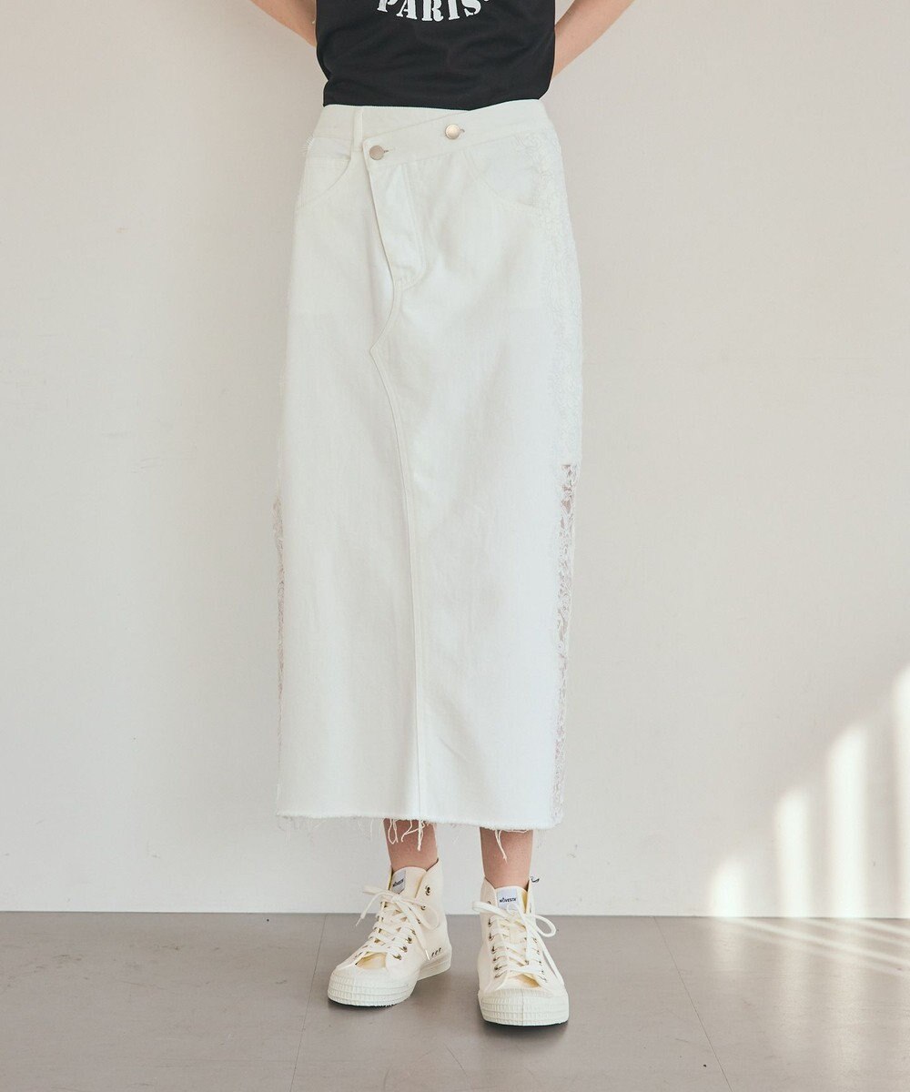 GRACE CONTINENTAL サイドレースデニムスカート 