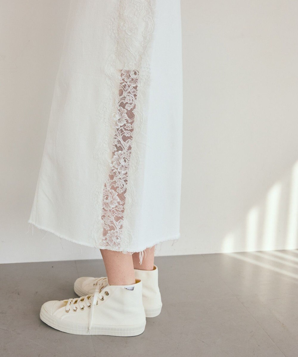 GRACE CONTINENTAL サイドレースデニムスカート 