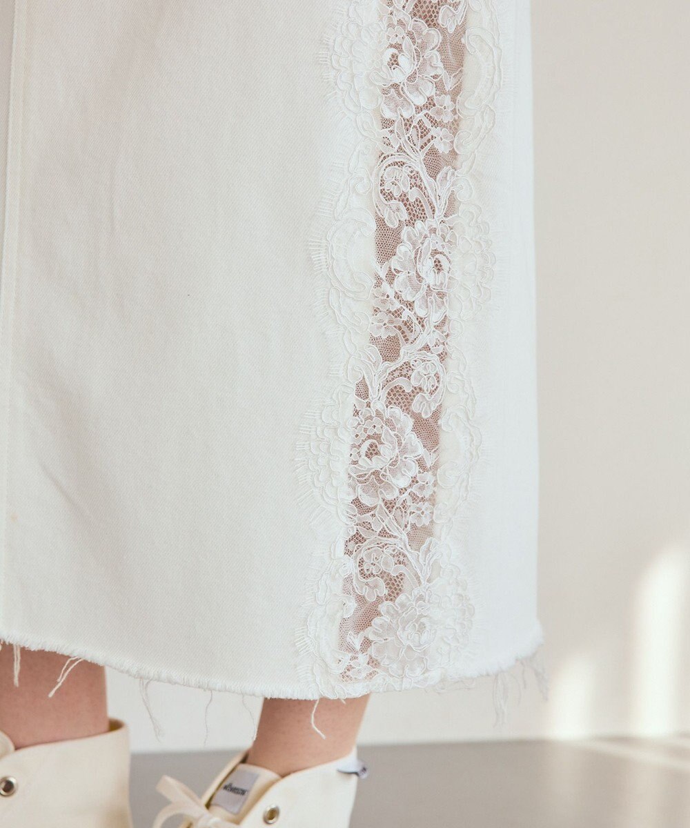 GRACE CONTINENTAL サイドレースデニムスカート 