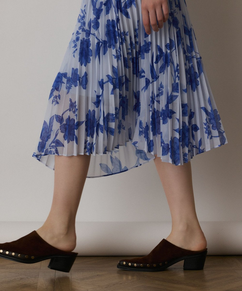 GRACE CONTINENTAL フラワープリントプリーツワンピース