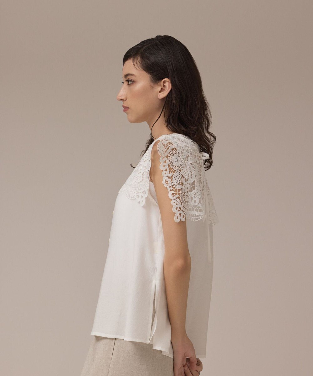 GRACE CONTINENTAL パターンレースカラーブラウス