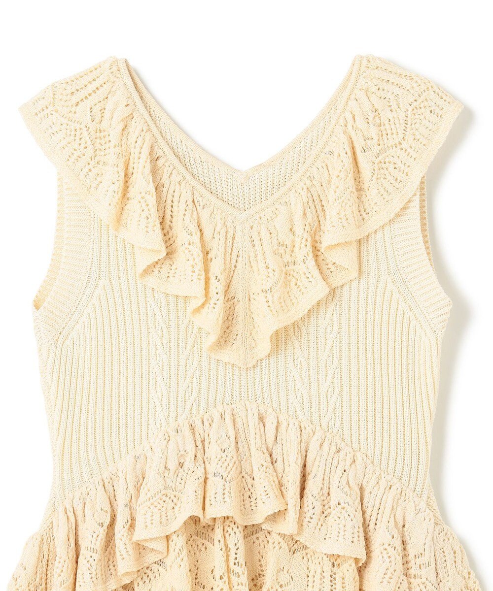 GRACE CONTINENTAL ミックスフリルニットトップ 