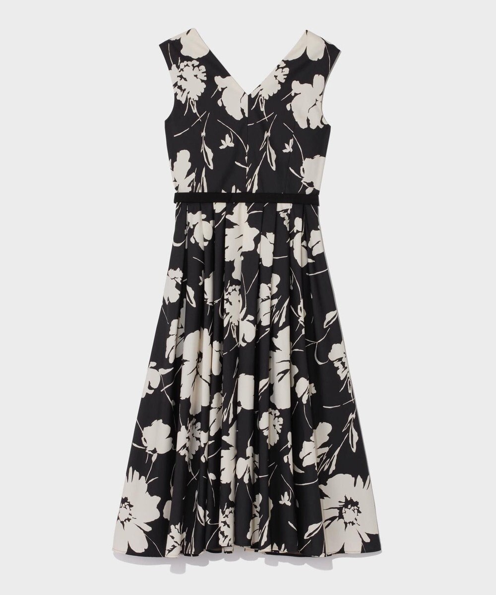 GRACE CONTINENTAL バイカラーボタニカルドレス 