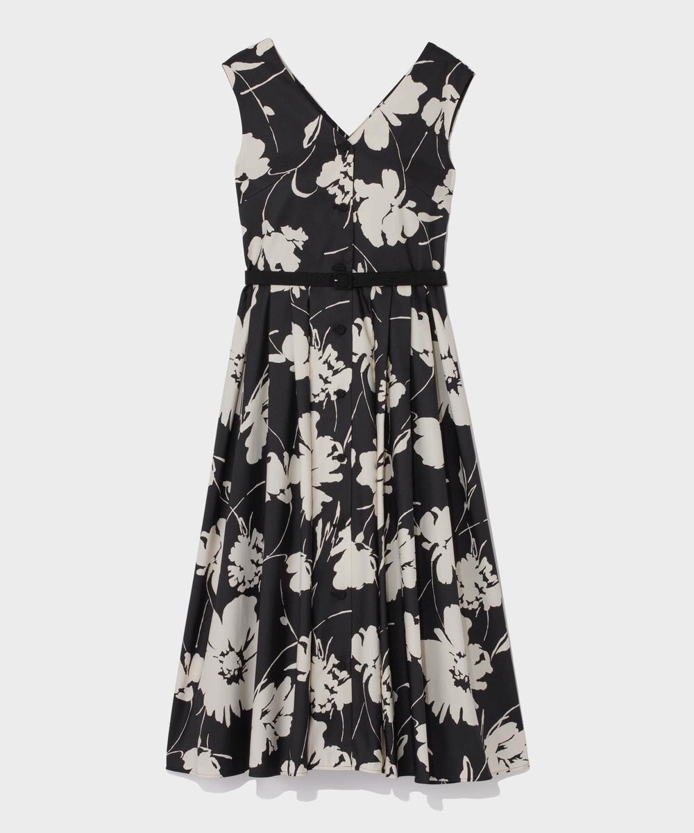 GRACE CONTINENTAL バイカラーボタニカルドレス 