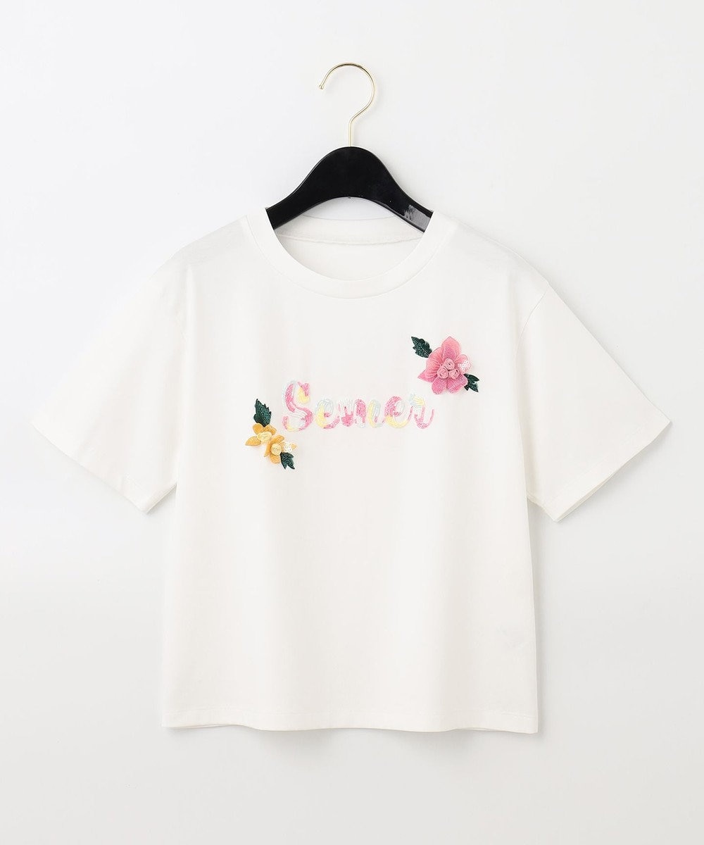 オンライン完売品 ZARA フラワーコットンTシャツ S