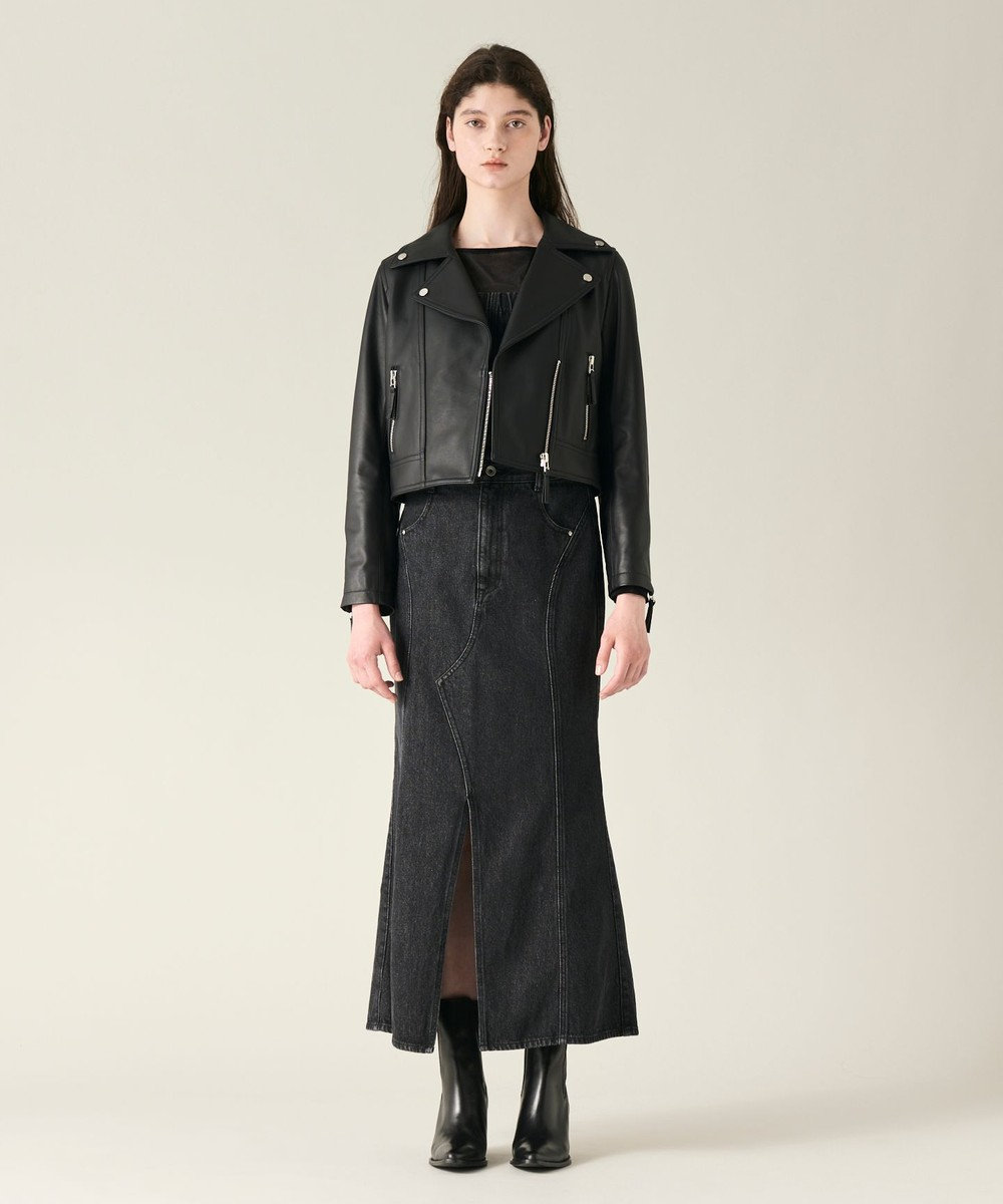 GRACE CONTINENTAL ラムレザーライダースジャケット