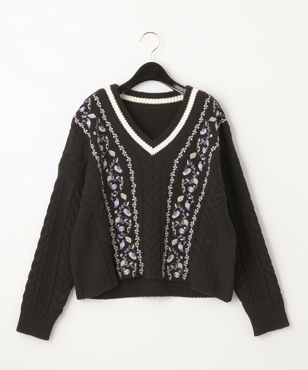 ケーブル刺繍ニットトップ / GRACE CONTINENTAL | GRACE CONTINENTAL