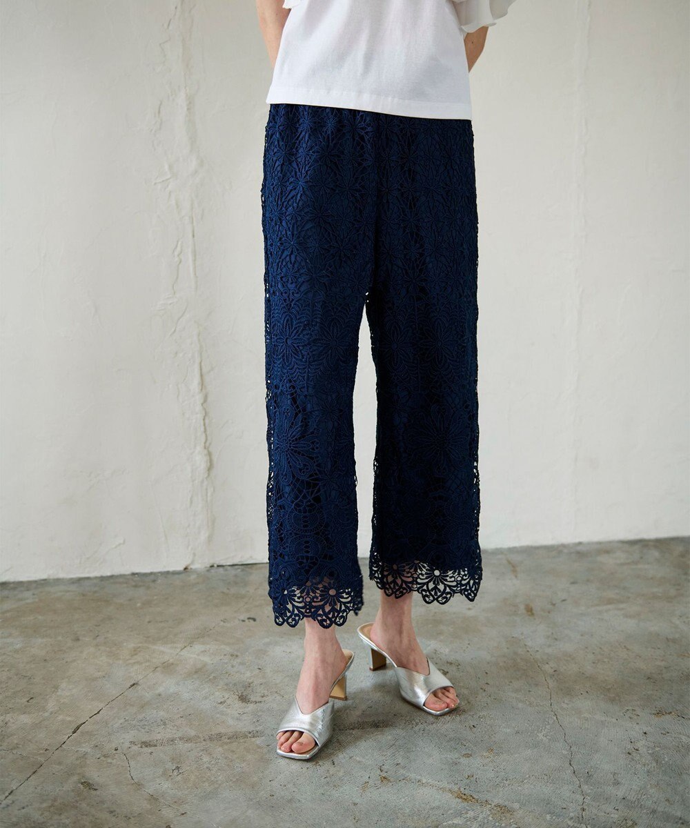 GRACE CONTINENTAL レースストレートパンツ 