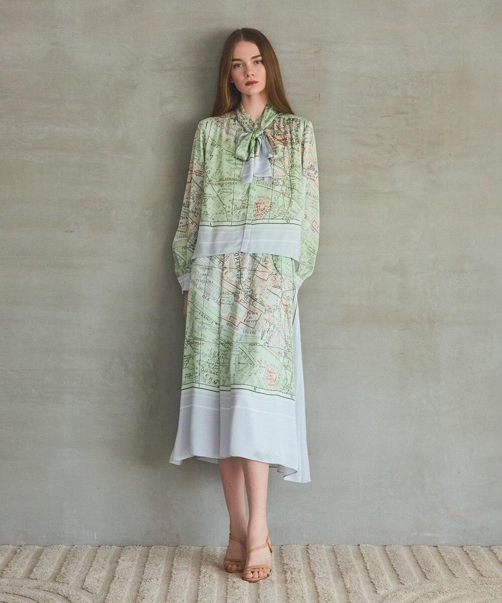 GRACE CONTINENTAL パリスカーフプリントブラウス 