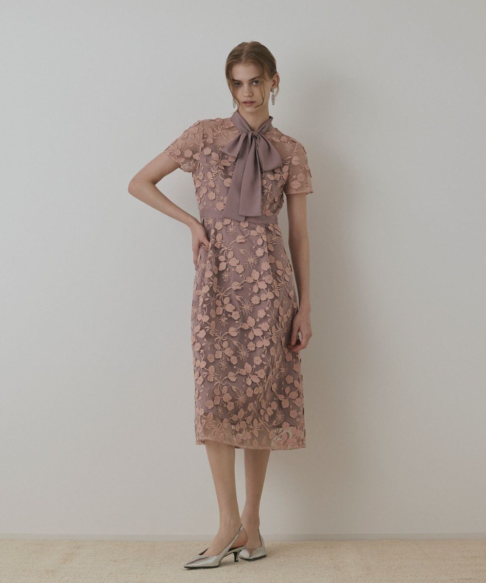 GRACE CONTINENTAL フラワ－フレアドレス 