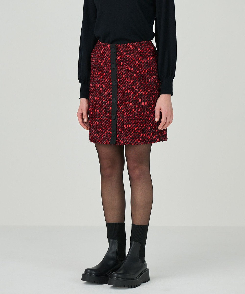 GRACE CONTINENTAL リボンヤーンツイードスカート