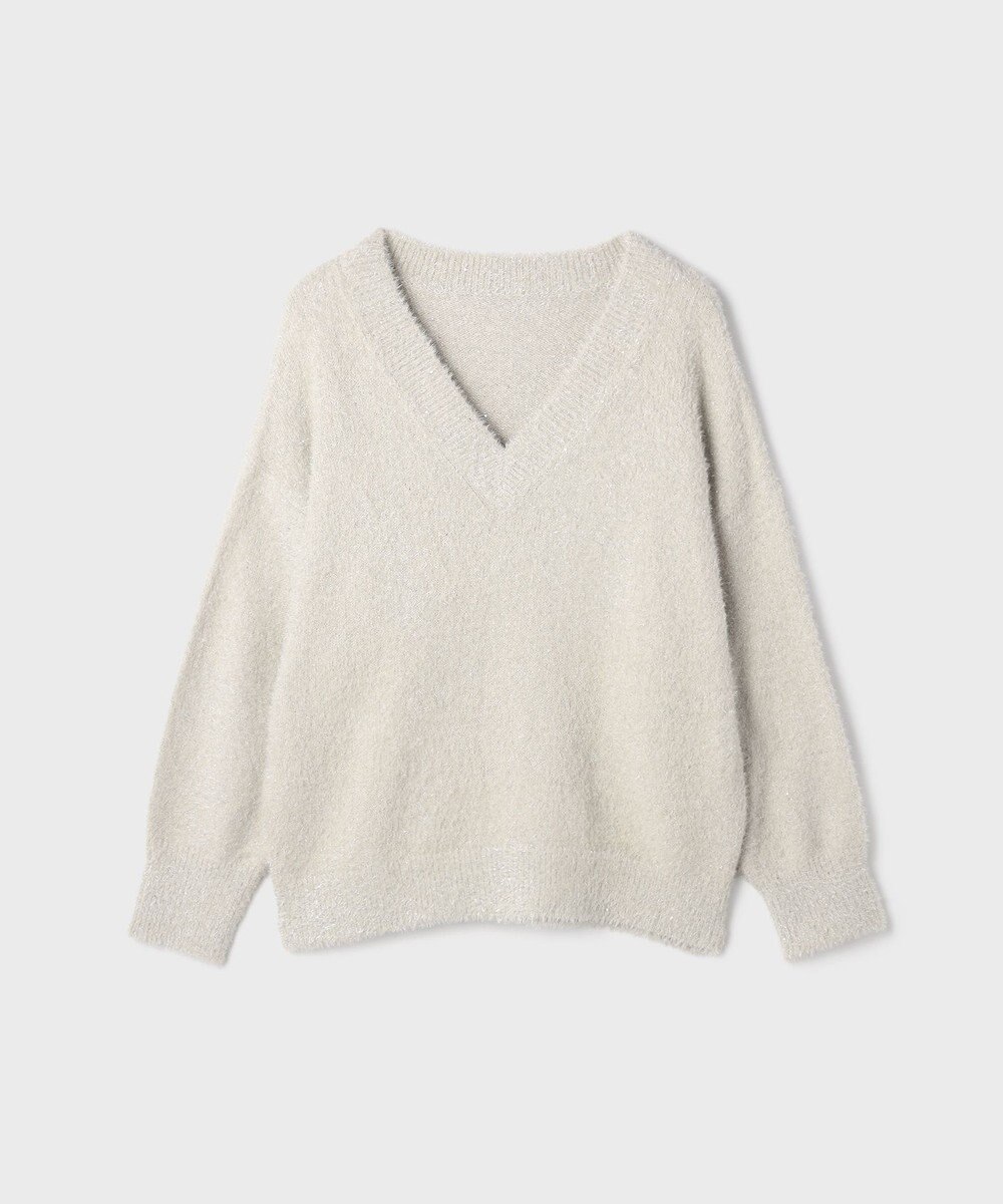 GRACE CONTINENTAL ラメフェザーニットトップ 