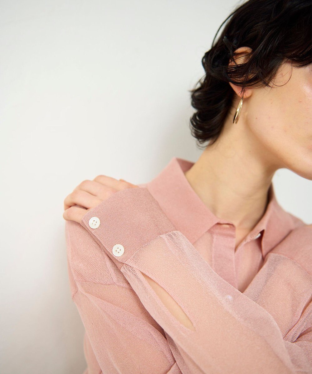 GRACE CONTINENTAL ニットシアーシャツ