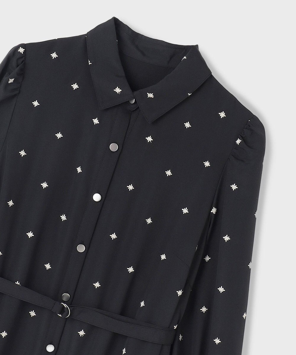 GRACE CONTINENTAL ベルト付刺繍ロングワンピース 