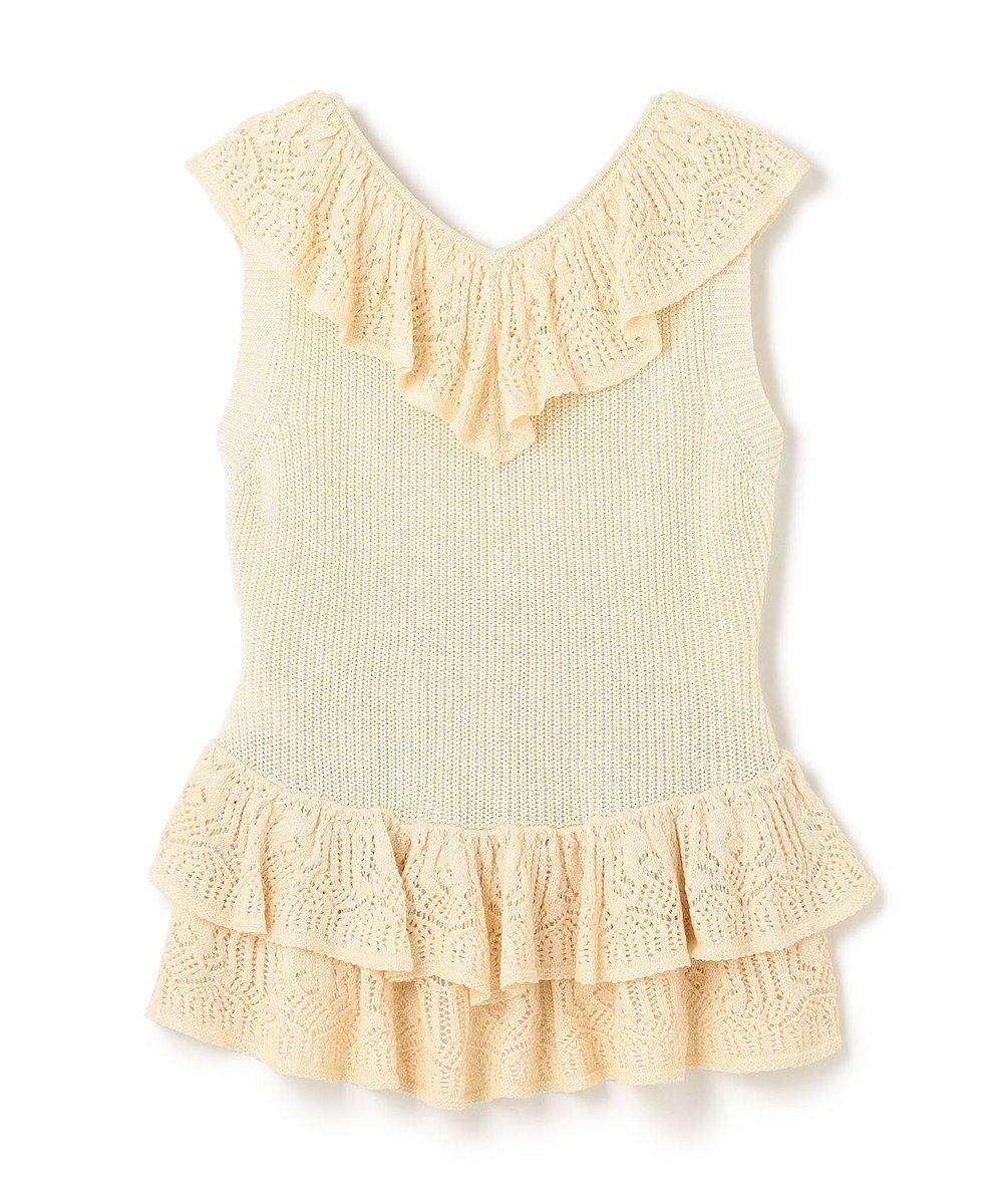 GRACE CONTINENTAL ミックスフリルニットトップ