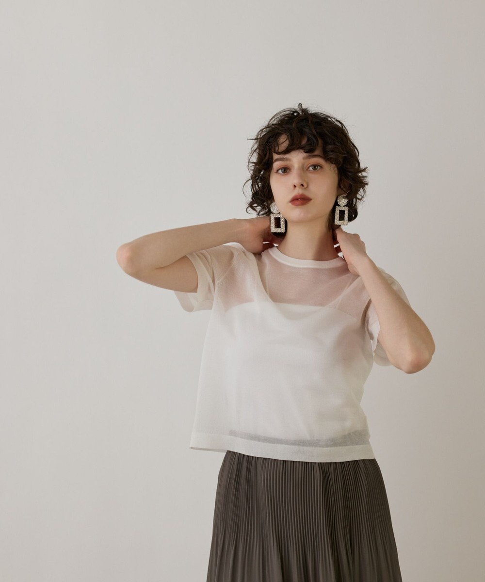 GRACE CONTINENTAL ブライトシアーニットトップ