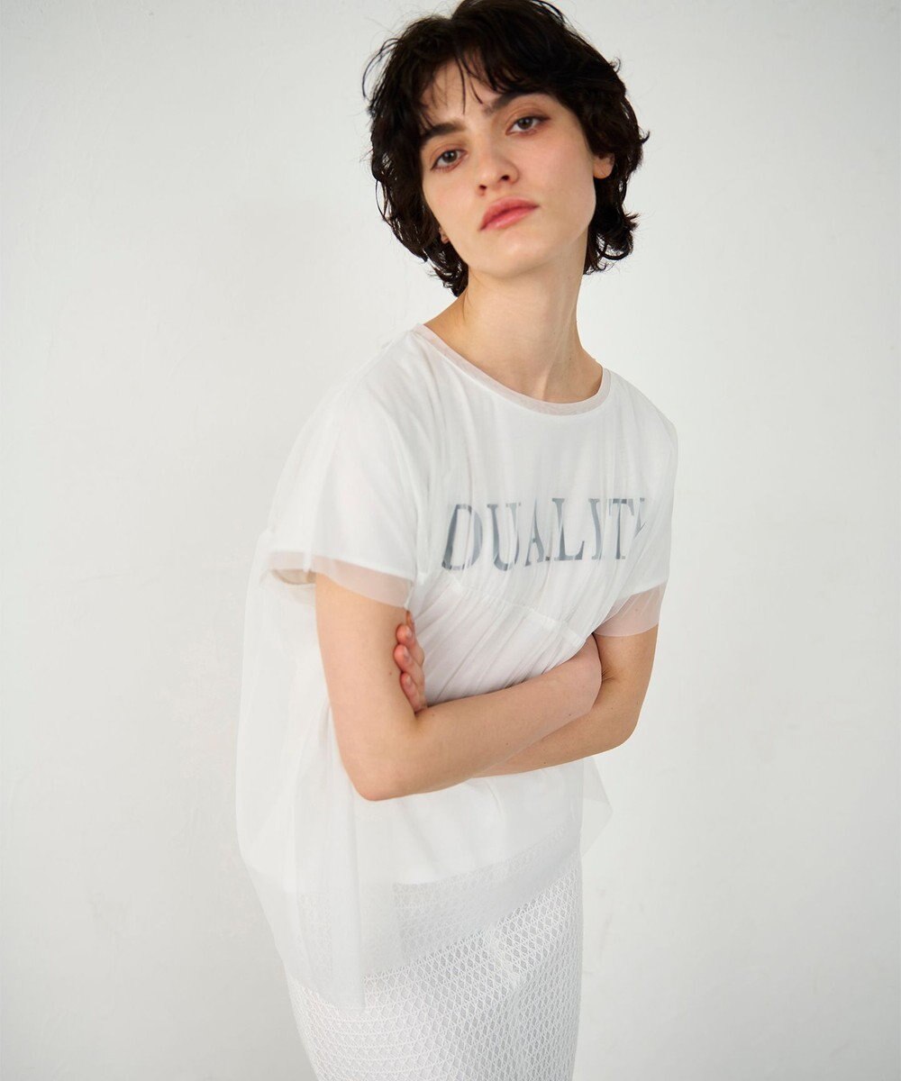 GRACE CONTINENTAL チュールレイヤードトップ