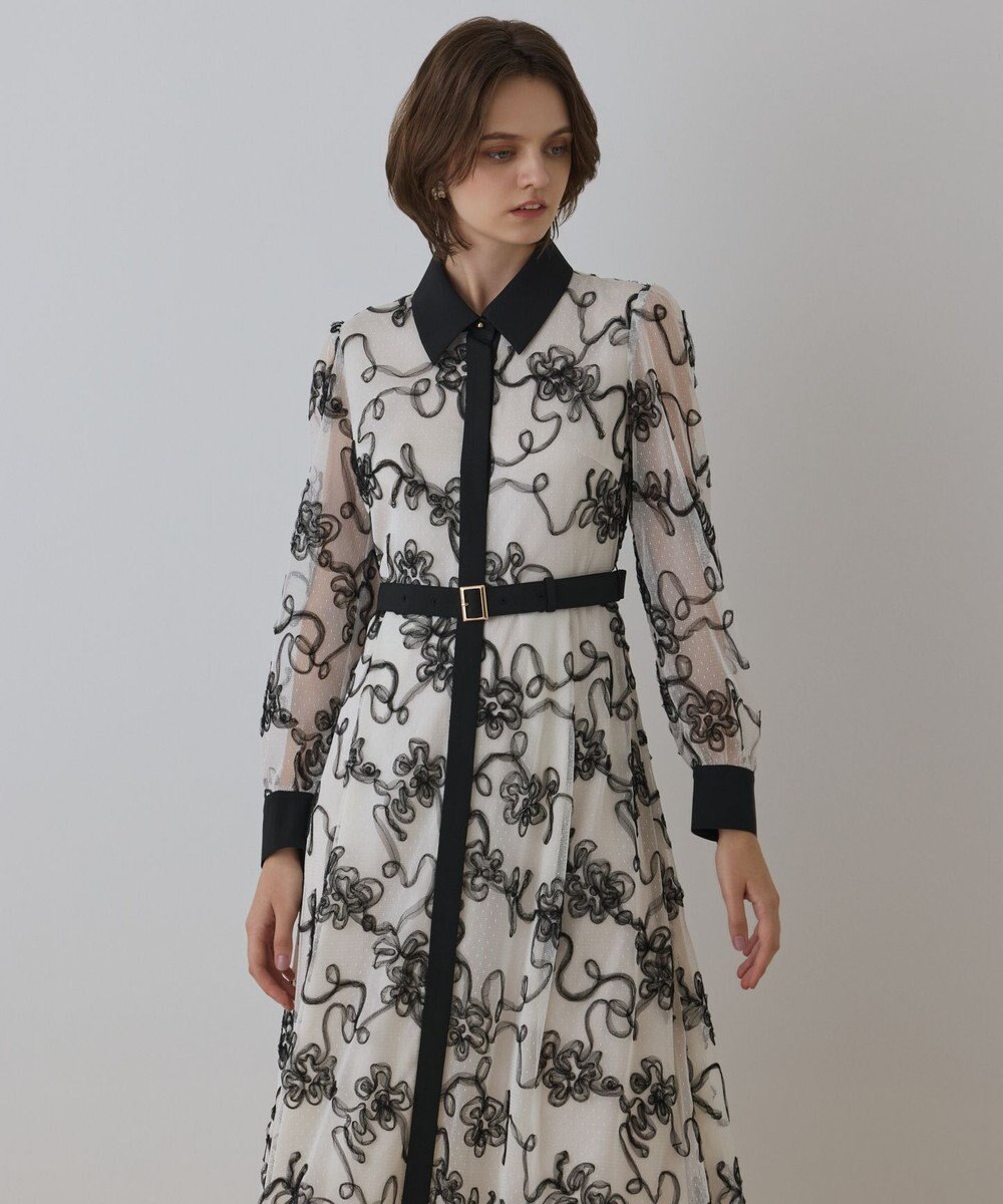 GRACE CONTINENTAL チュールコードレースワンピース 